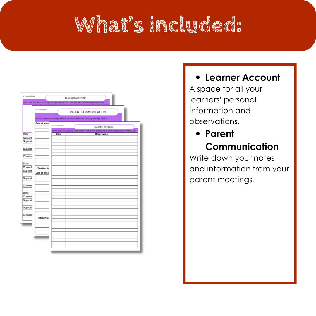 PDF-Teacher's Observation Book-Bee Theme